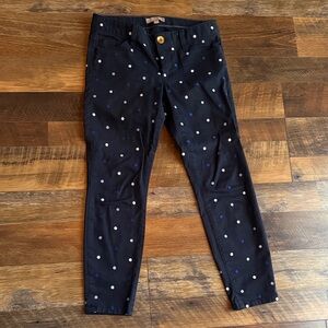 Banana Republic Navy Blue Polka Dot Cropped Ankle Pants 25P